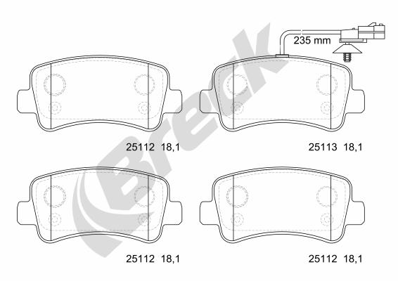 Set placute frana,frana disc 25112 00 703 10 BRECK